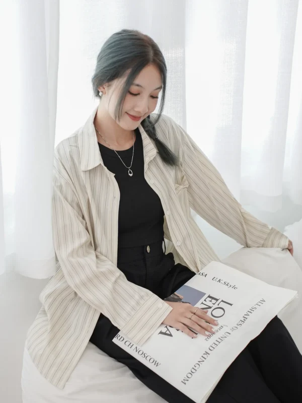 Cappuccino Stripe Blouse - Image 7