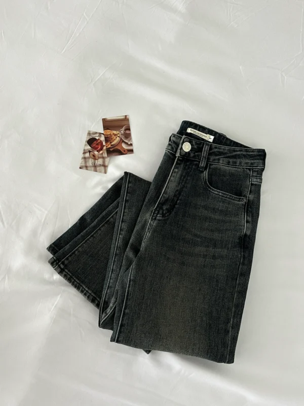 Vintage Washed Flared Denim Jeans - Image 6