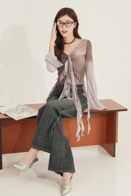 Rusted Veil Irregular Top