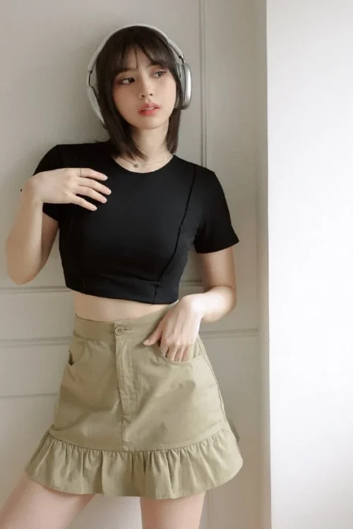 Structured Stitch Crop Top